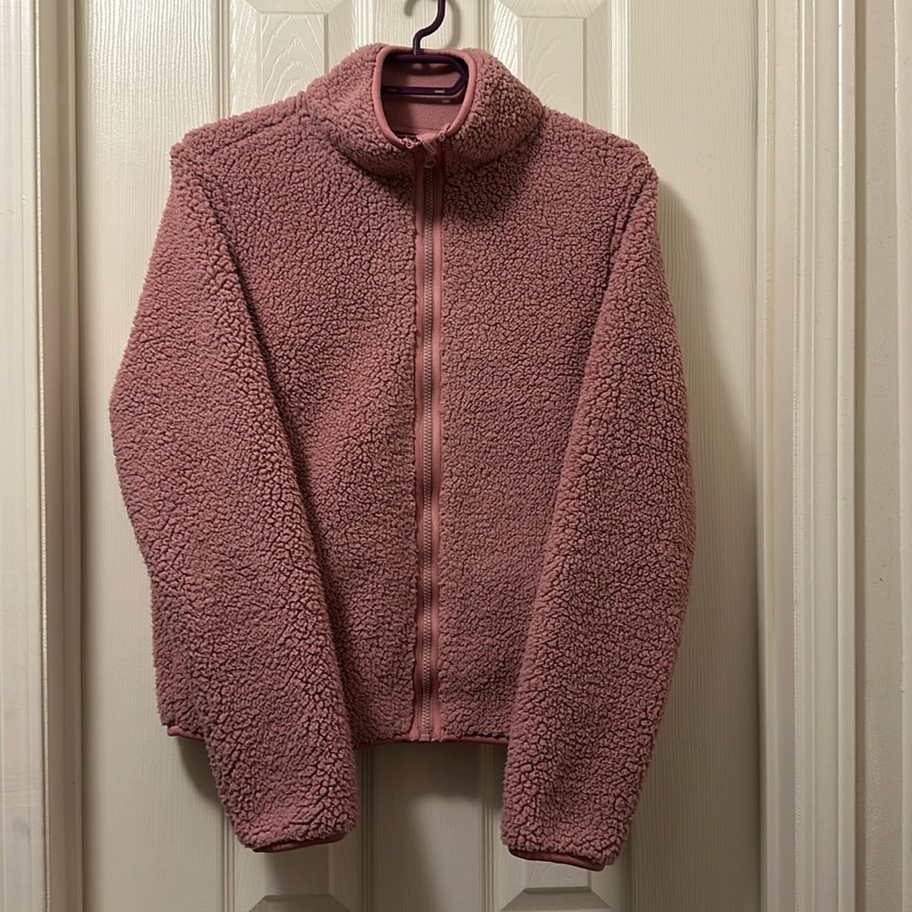 Joe Fresh Active Pink Sherpa Zippered Sweater
